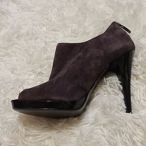 Nine West Purple Suede Peep Toe Heels Size 7